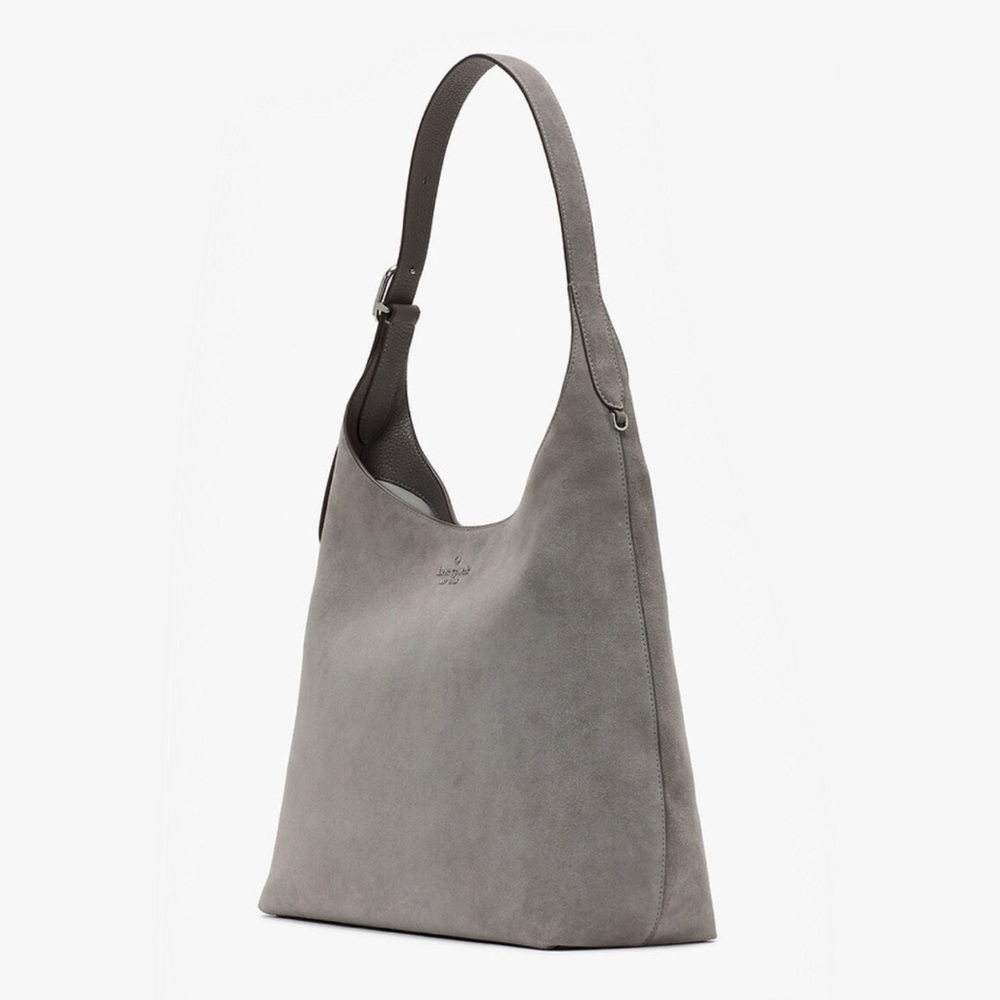 Kate Spade Large 454 Gray Suede Shoulder Bag - Picture 2 of 10